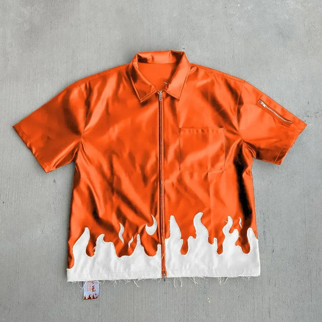 Vest zippé en cuir jacket