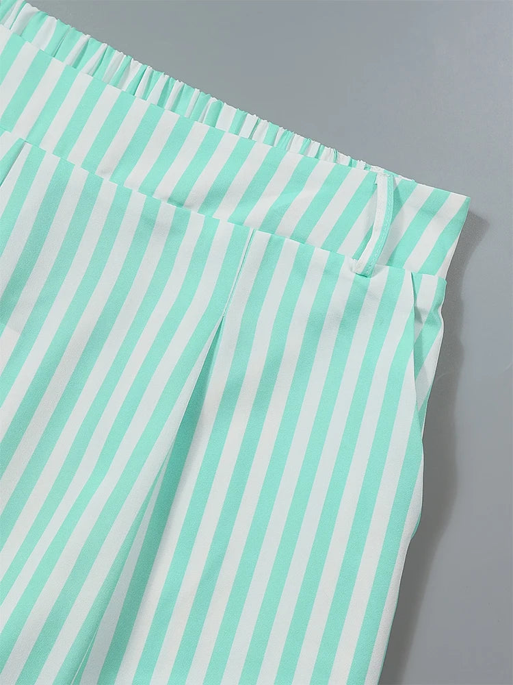Pantalon Imprimé Rayé Split