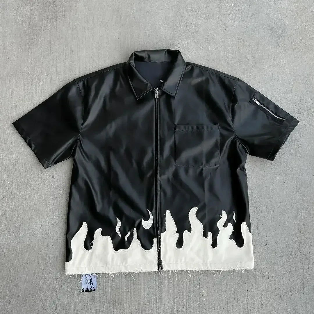 Vest zippé en cuir jacket