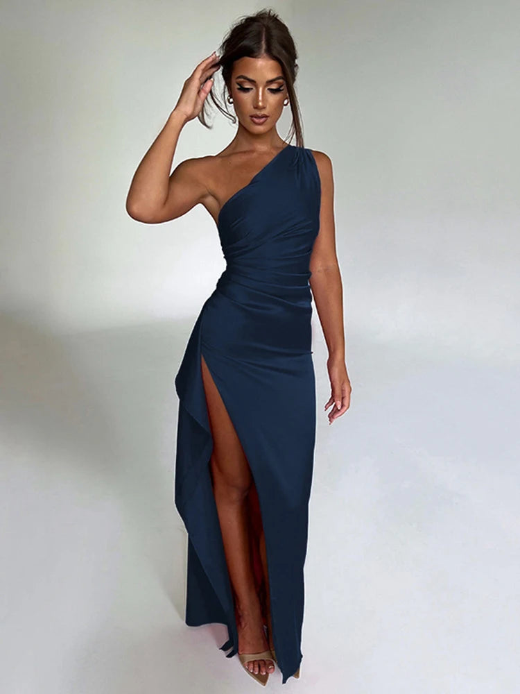 Robe Satin Long Dress