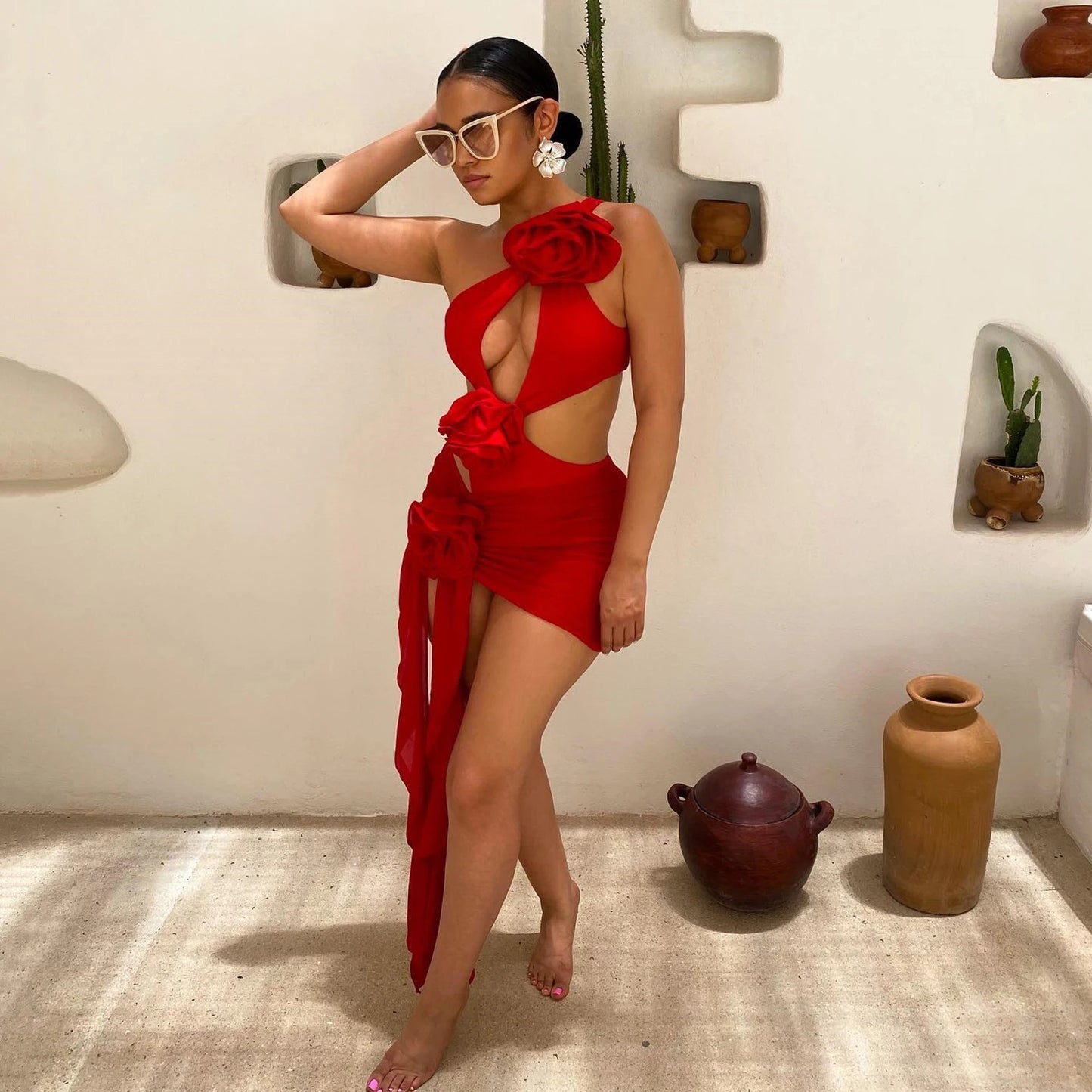 Swimsuit Red Flower
