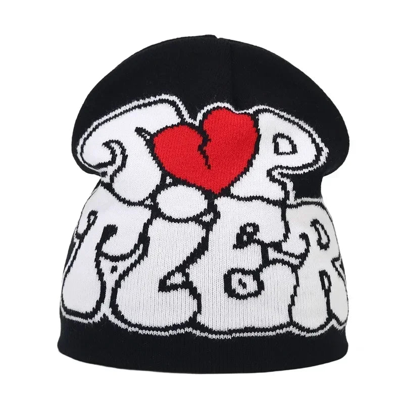 Bonnet Y2K Lettre Tricoté