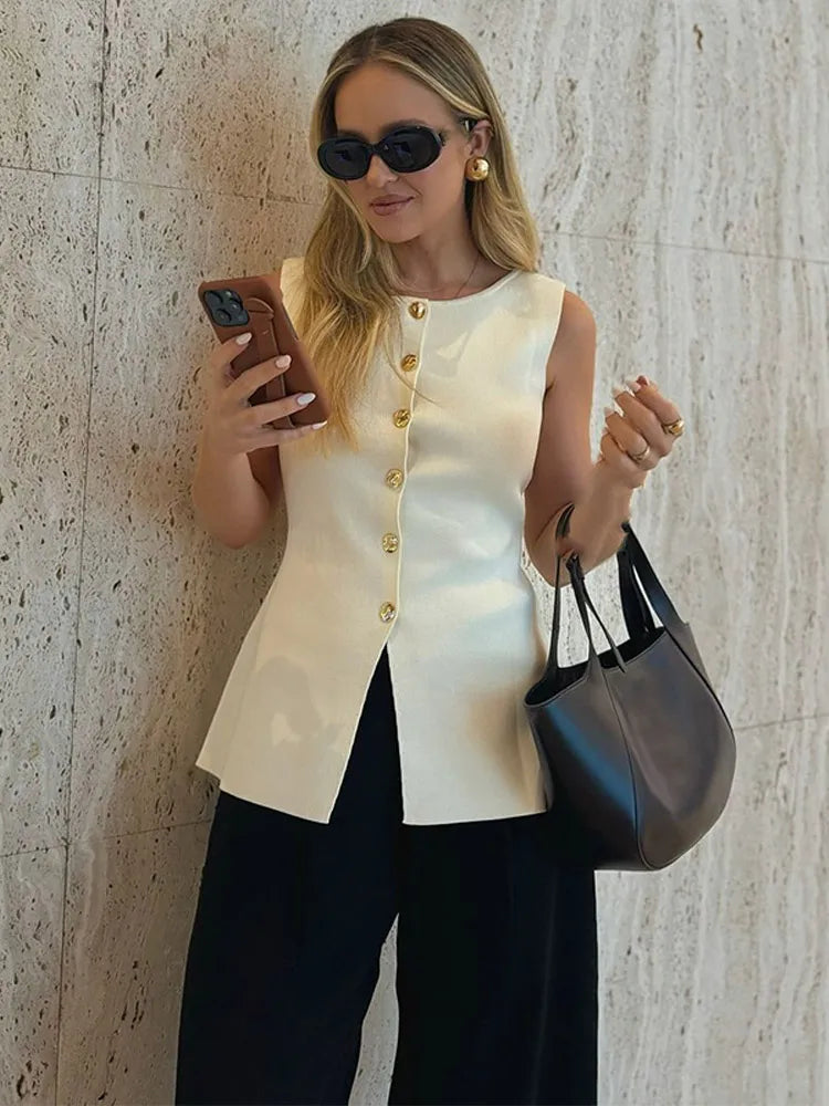 Gilet Sleeveless V-neck Slim