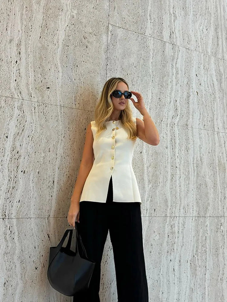 Gilet Sleeveless V-neck Slim