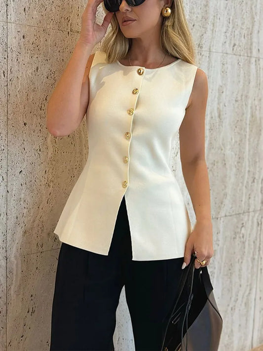 Gilet Sleeveless V-neck Slim