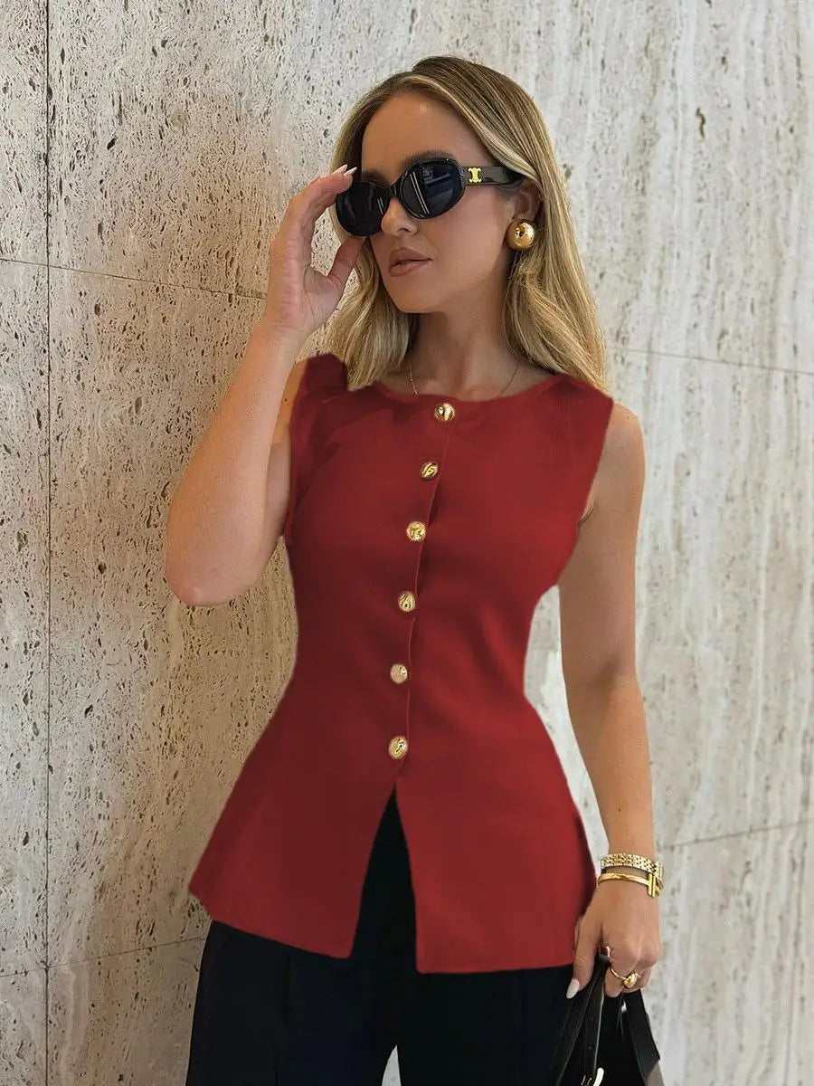 Gilet Sleeveless V-neck Slim