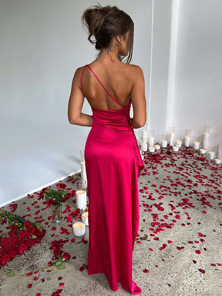 Robe Satin Long Dress