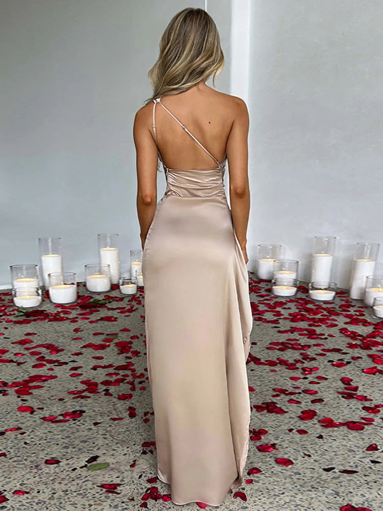 Robe Satin Long Dress