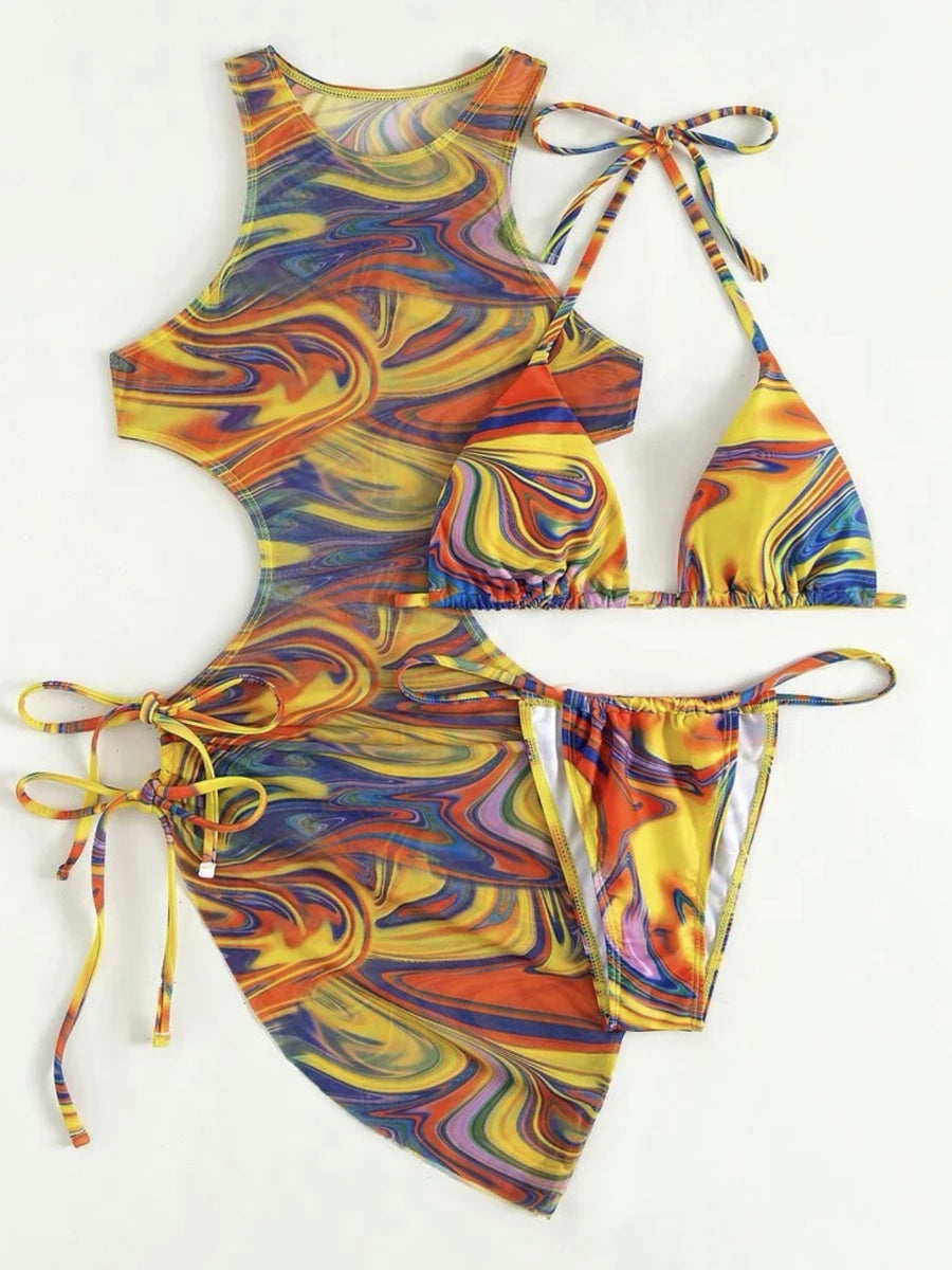 Bikini Set 3 pièces Cover Up