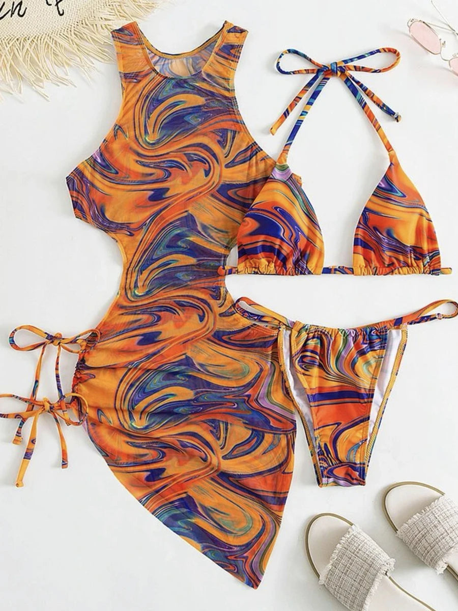 Bikini Set 3 pièces Cover Up
