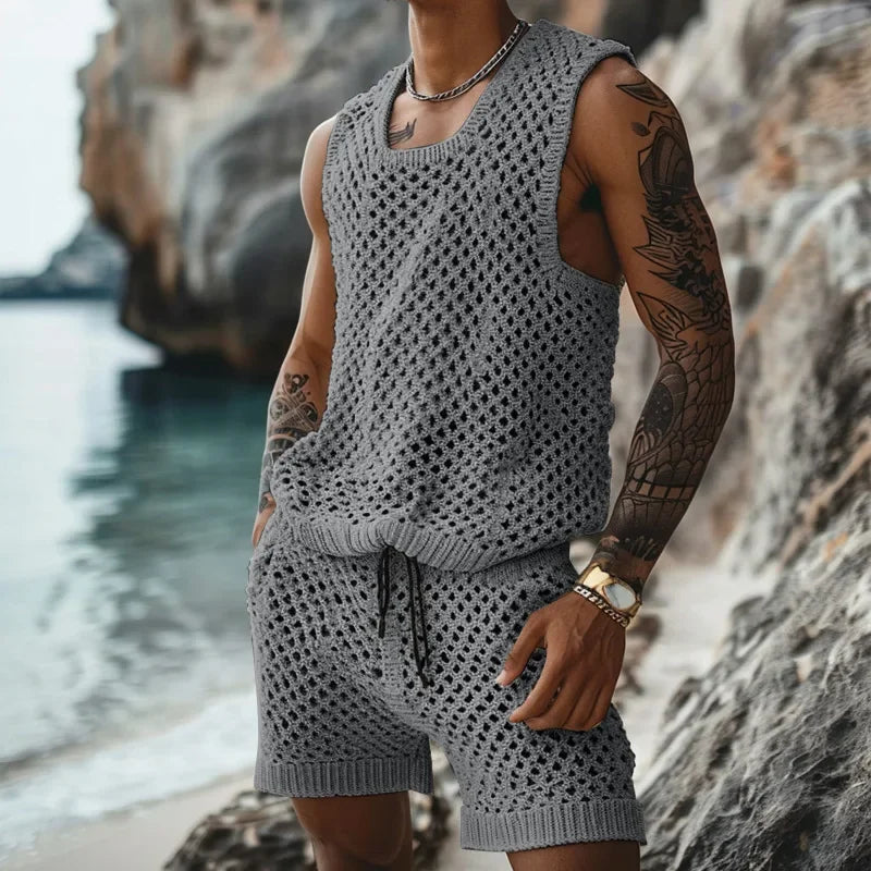 Ensemble été homme – Chemise rayée + short