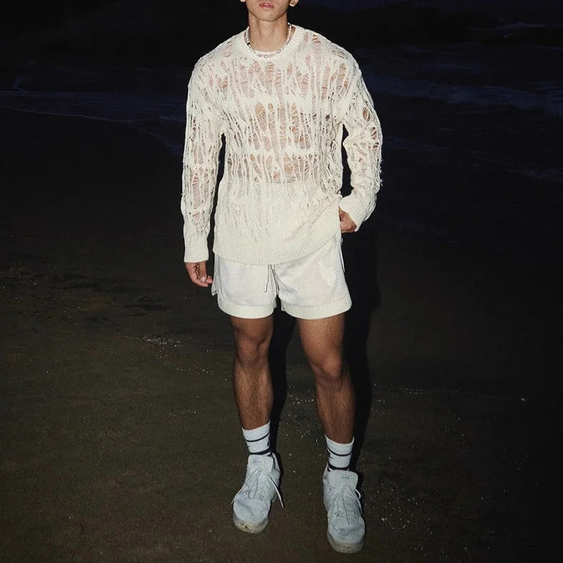 T-Shirt Mesh Ripped – Streetwear Homme