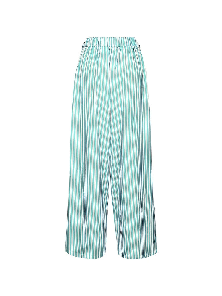 Pantalon Imprimé Rayé Split