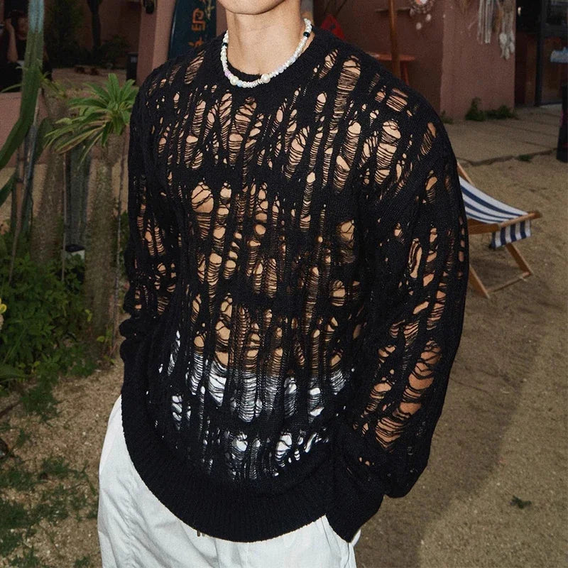 T-Shirt Mesh Ripped – Streetwear Homme
