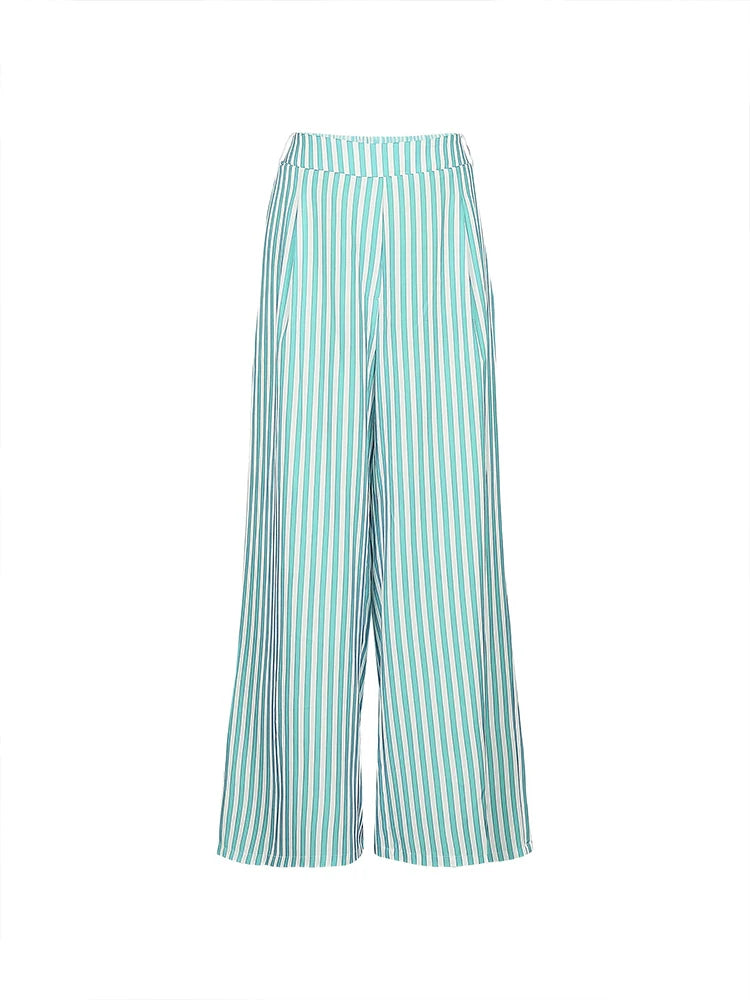 Pantalon Imprimé Rayé Split