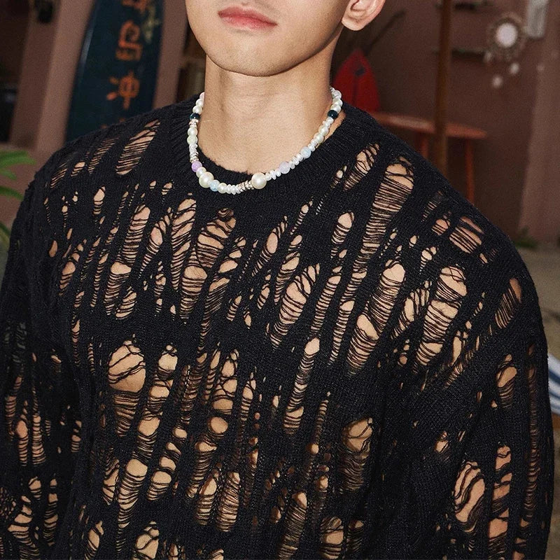 T-Shirt Mesh Ripped – Streetwear Homme